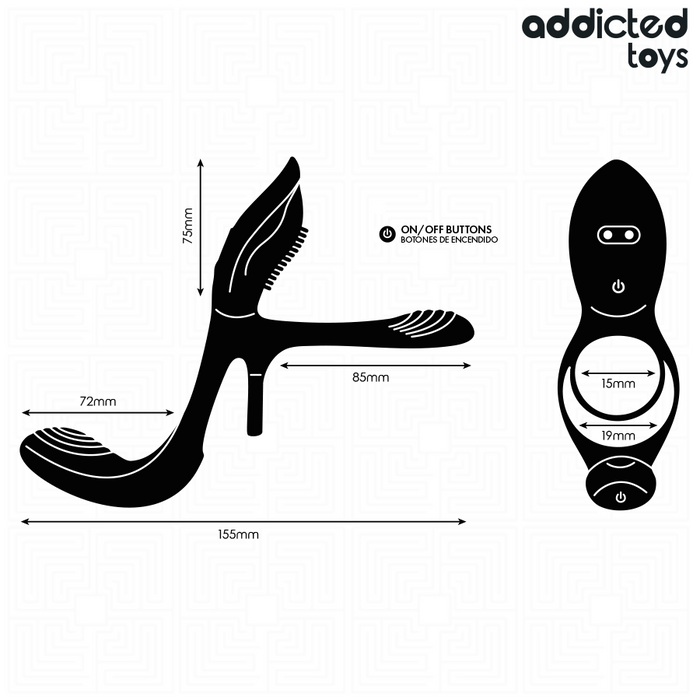 ADDICTED TOYS - DOUBLE PENIS RING WITH CLITORAL STIMULATOR