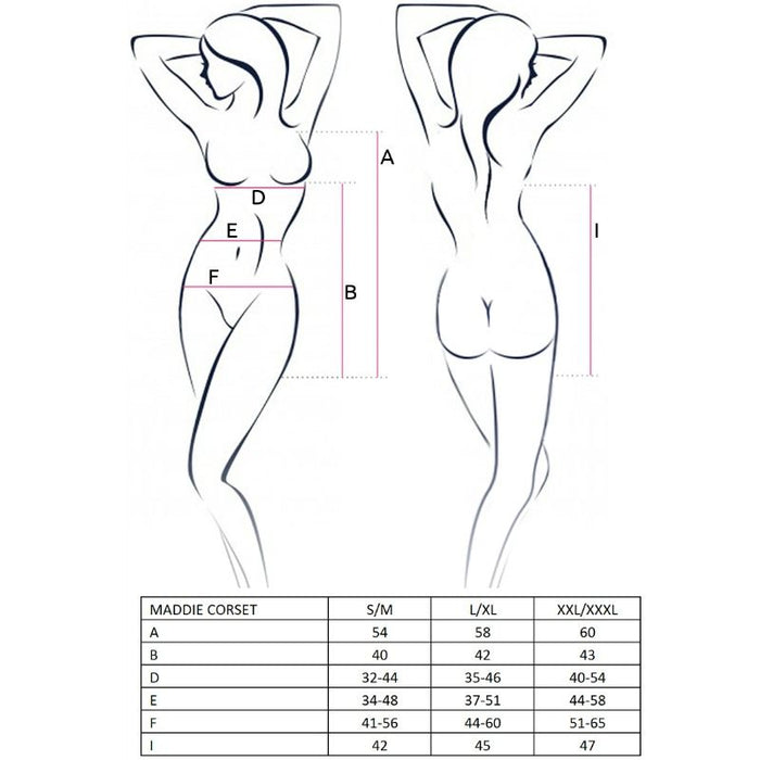 PASSION - WOMAN MADDIE BLACK CORSET SIZE L/XL