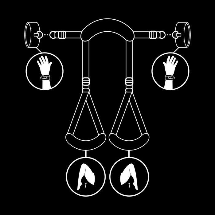 FETISH SUBMISSIVE - OPEN LEGS POSITION WITH NOPRENE LINING HANDCUFFS