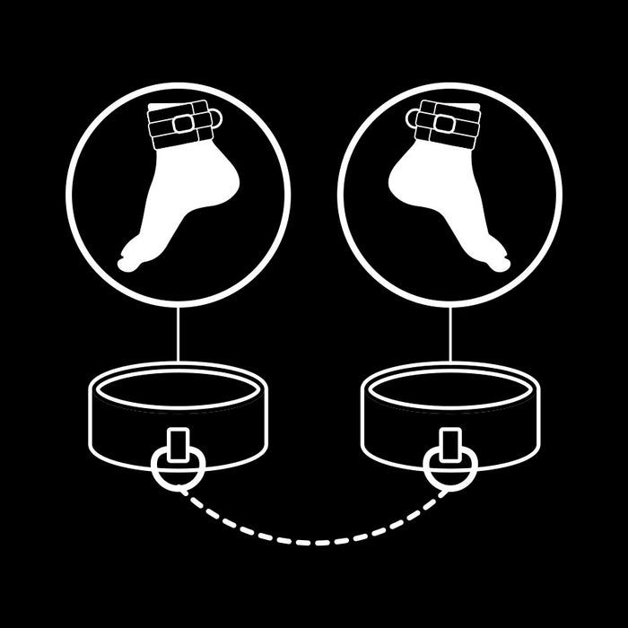 FETISH SUBMISSIVE - VEGAN LEATHER ANKLE CUFFS WITH NOPRENE LINING