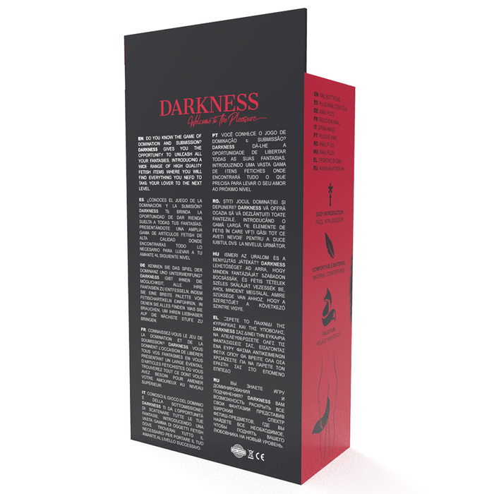 DARKNESS - SILVER ANAL PLUG 8 CM WITH BLACK TAIL