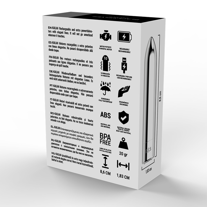 BLACK&SILVER - KAILAN 2 SILVER VIBRATING MAGNETIC BULLET